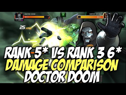5 Star Rank 5 Vs 6 Star Rank 3 Doctor Doom Damage Comparison | Marvel Contest Of Champions
