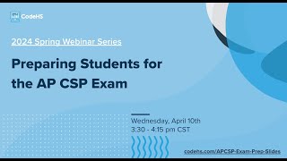 Preparing Students for the AP CSP Exam thumbnail
