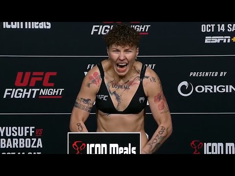 Melissa Dixon and Irina Alekseeva - Official Weigh-ins - (UFC Fight Night: Yusuff vs. Barboza)