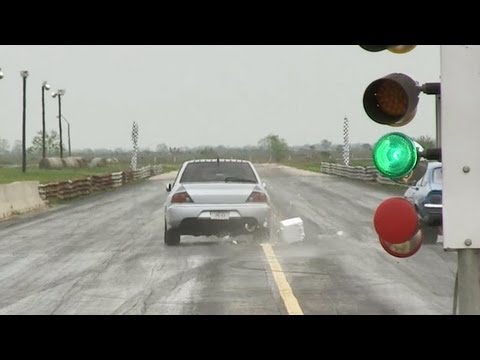 Super Fast Mitsubishi EVO at Drag Strip