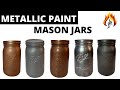 DIY Mason Jar Metallic Paint Colors Home Decor Crafts