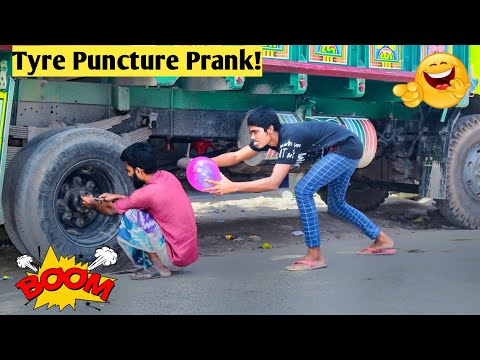 Tyre Blast Prank With Popping Balloons || Crazy REACTION with Popping Balloon Prank (Part 1)