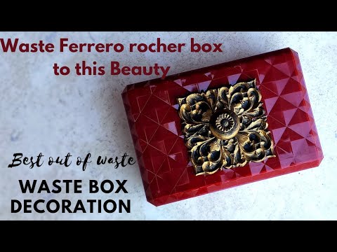 Plastic box upcycling/Ferrero rocher box decoration/art and craft/CreativeCat/Best out of waste