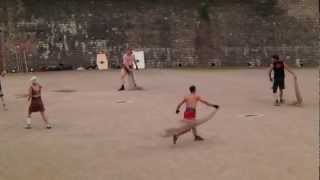 preview picture of video 'Gladiator Practice at the Roman Amphitheater in Trier, Germany'
