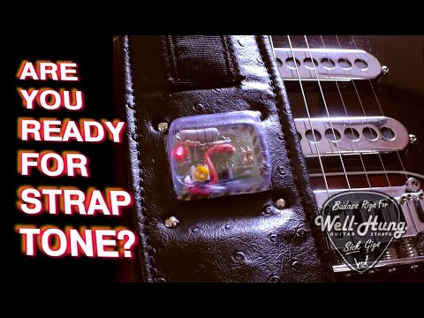Well-Hung "PerfecTONE" guitar strap, 3" wide Prototype w/Aural Excitement circuit, BlackBird image 10