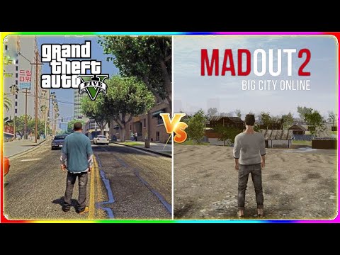 Mad Out 2 vs GTA 5 ( Comparison ) PC vs Moblie ?