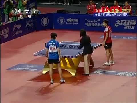 [2012] Asian Championships 2011 (wt-f) CHN-SIN [m4] GUO Yue - FENG Tianwei [Full Match]