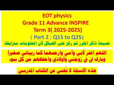 Advance INSPIRE Term 3 (Part 2 : Q15 to Q25)