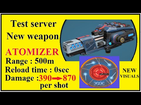 New weapon ATOMIZER new heat visuals and bar war robots test server