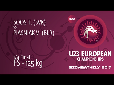 1/4 FS - 125 kg: V. PIASNIAK (BLR) df. T. SOOS (SVK) by TF, 12-1