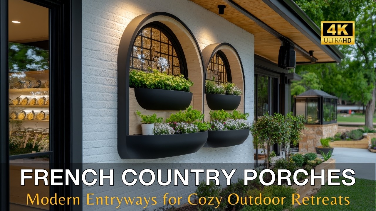 Eco-Friendly Elegance: Stylish French Country Porches and Modern Entryways for Cozy Outdoor Retreats