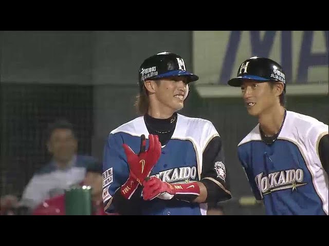 8回表 ファイターズ・陽が復帰後初タイムリー!! 20歳大谷に贈る 待望の勝ち越し点!!  2014/7/9 E-F