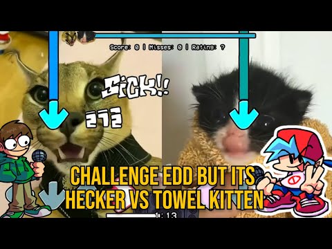 Challenge EDD BUT HECKER VS Towel CAT - Friday Night Funkin' Animation