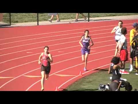 Lexi Rampetsreiter in 4x800 meter relay at conference meet at RayPec High School