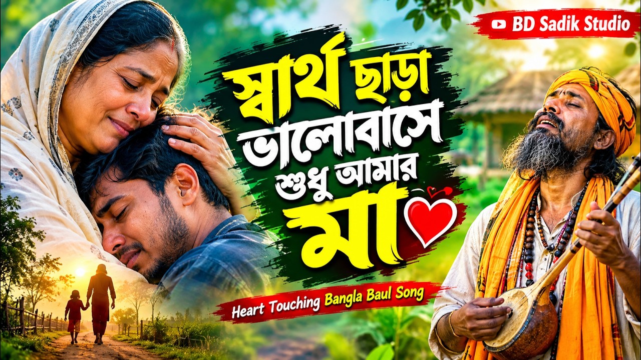 ❤️ স্বার্থ ছাড়া ভালোবাসে শুধু আমার মা ❤️ | Heart Touching Bangla Baul Song | BD Sadik Studio