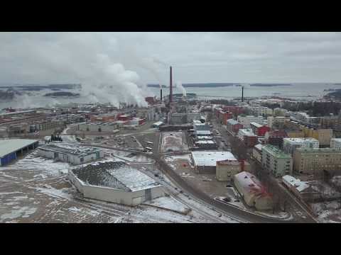 Kotka, Vellamo - KotkaMills, January 2018. Drone video with Mavic Pro