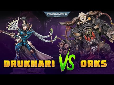NEW Drukhari vs Orks: A Warhammer 40k Battle Report | 10th Edition 2000pts