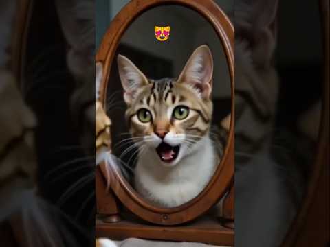 Cat Sees Herself in Mirror for the First Time!