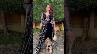Black Readymade Pure Chiffon Suit - Video 1