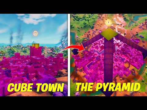 Fortnite Cube Town CHANGED to The Pyramid (Evolution of All Cube Town Stages)