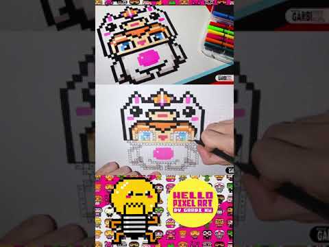 Handmade Pixel Art - How To Draw a unicorn boy #shorts