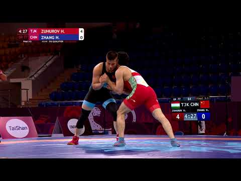BRONZE GR - 77 kg: H. ZUHUROV (TJK) v. H. ZHANG (CHN)