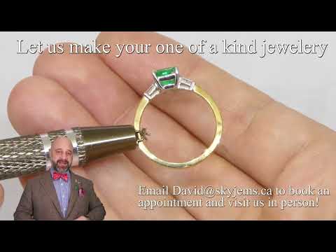 SOLD - 0.87ct Colombian Emerald Diamond Ring set in 18k Yellow and White Gold - JW0051