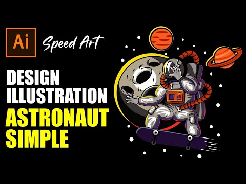 Design Illustration | Astronaut Simple, Adobe Illustrator