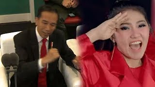 Jokowi Joget Dayung saat Via Vallen Nyanyikan The Song Asian Games Meraih Bintang