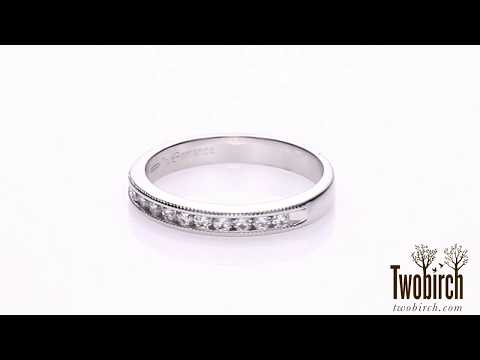 0.5 Carat 10 Stone Open Ended Channel Set Wedding Ring - TwoBirch - TB-WR-0241-WG-H