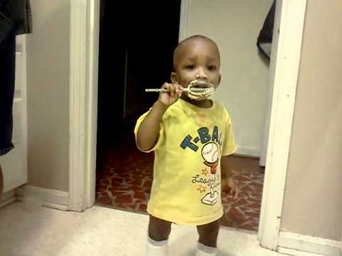 Neville eating cake mix