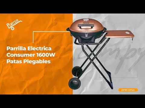 porter.com.py - Parrilla Electrica Consumer 1600W Patas Plegables