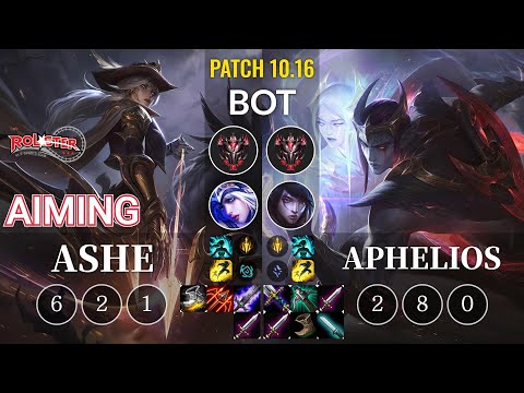 KT Aiming Ashe vs Aphelios Bot - KR Patch 10.16