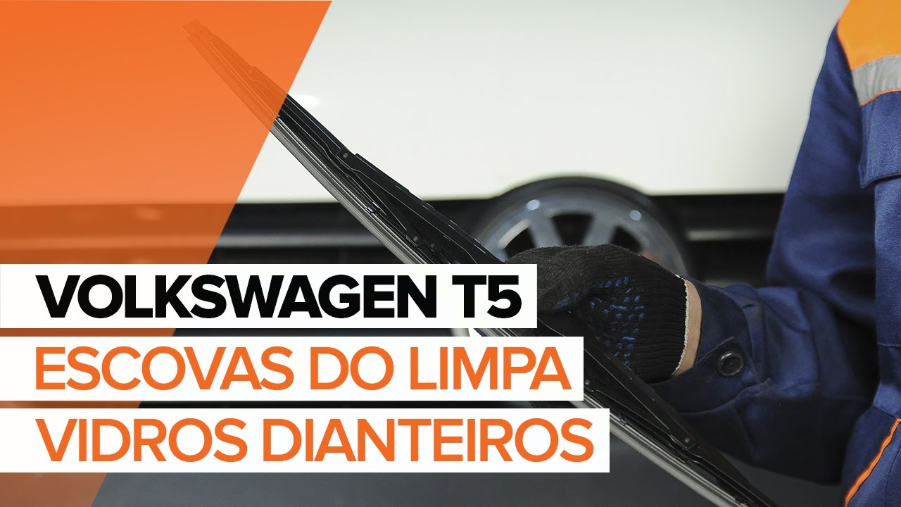 Como mudar escovas do limpa vidros da parte dianteira em VW Multivan T5 - guia de substituição