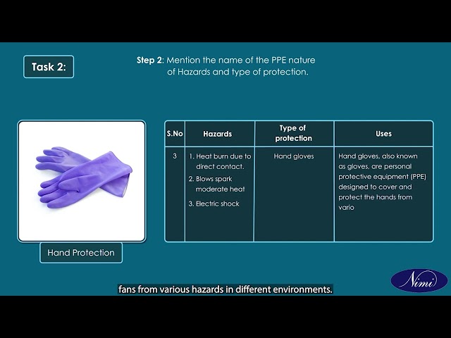 Demonstrate working height using PPE and take personal safety precautions