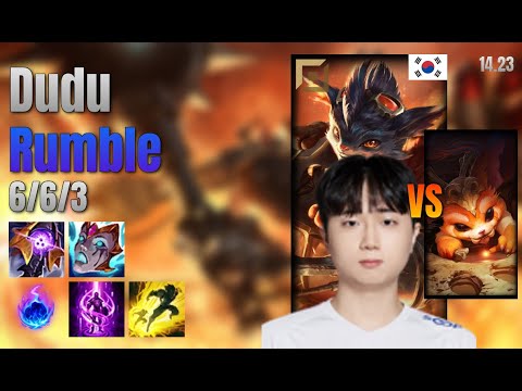 Dudu Top Rumble vs Gnar lol KR solo rank Full Game 14.23 | 두두 럼블 vs 나르