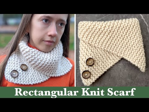 Knit Scarf for Beginners | Knitting Scarf for Women | Rectangular Knit Scarf on Circular Needles.
