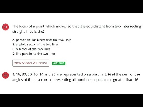 2021 JAMB Question 21 | Locus of a point