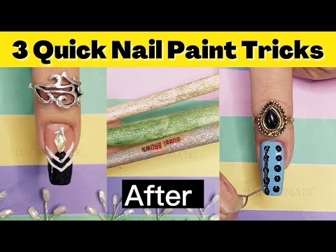 3 Quick Nail Paint Tricks For Beginners (Nail Art hacks Compilation)