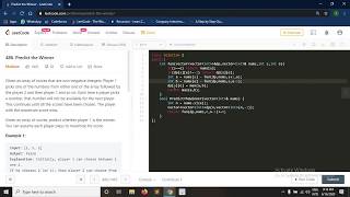 YouTube video 'Predict the Winner|Leetcode Problem 486|Dynamic programming|C++'
