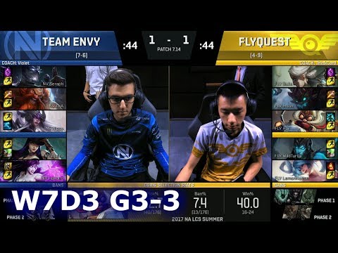 Team EnVyUs vs FlyQuest | Game 3 S7 NA LCS Summer 2017 Week 7 Day 3 | NV vs FLY G3 W7D3