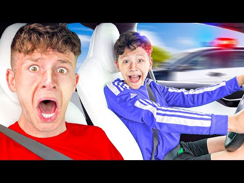 Letting LITTLE BROTHER Drive My Tesla... *bad idea*