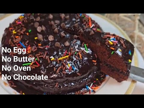 No Egg No Butter No Oven Moist Chocolate Cake Recipe | Eggless Chocolate Cake Recipe by Sahiba