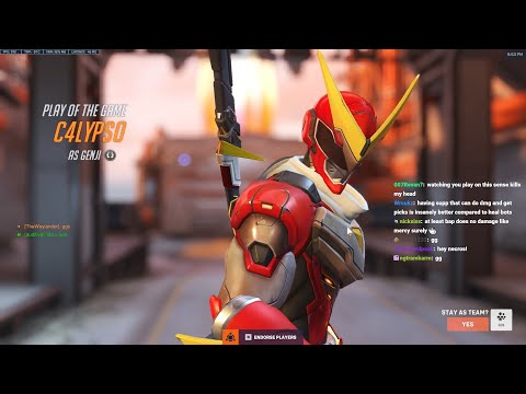 POTG! 17K DMG! 42 ELIMS! FASTEST GENJI IN THE WORLD! NECROS GENJI GAMEPLAY OVERWATCH 2 SEASON 10