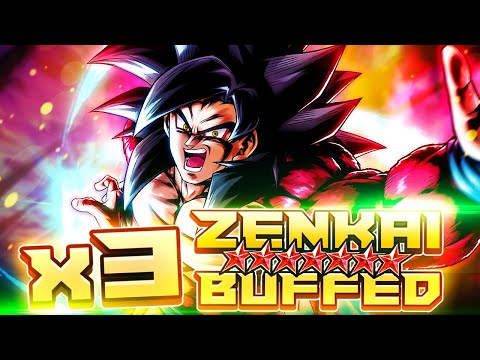3x ZENKAI BUFFED FPSSJ4 IS PRETTY GOOD! MAN CAN DO DMG! | Dragon Ball Legends