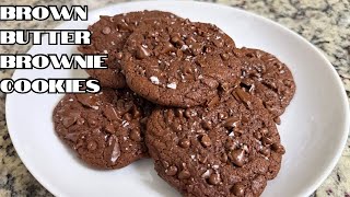 Brown Butter Brownie Cookies | Fudgy Brownies | Chewy Cookies | Chocolate Chip Cookies 