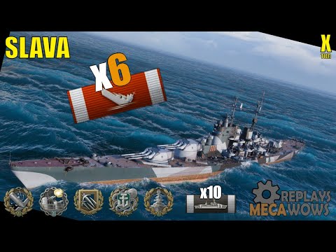 Slava 6 Kills & 282k Damage | World of Warships Gameplay