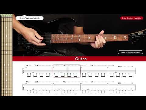 Enter Sandman Guitar Cover Metallica 🎸|Kirk & James' Parts + Wah + TAB|