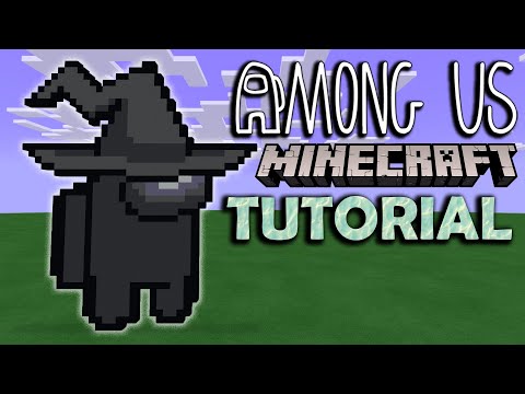 jtjensen - How to make Among Us pixel art in Minecraft (crewmate with witch hat) #AmongUs