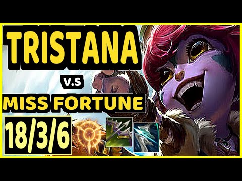 TRISTANA vs MISS FORTUNE - QUADRAKILL 18/3/6 KDA BOTTOM ADC GAMEPLAY - EUW Ranked GRANDMASTER